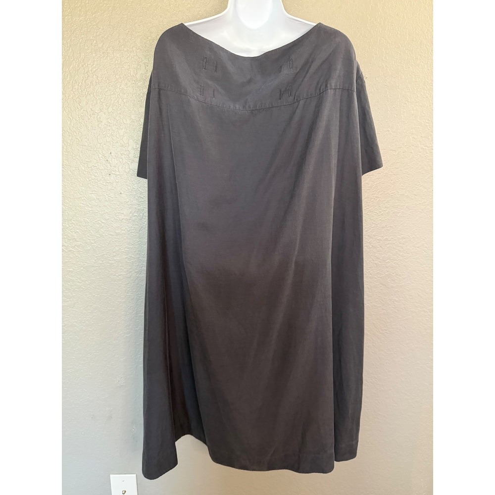 COS Blue Short Sleeve Shift Dress Pockets Sz 12 A-Line Cotton Blend Modest - Picture 6 of 12